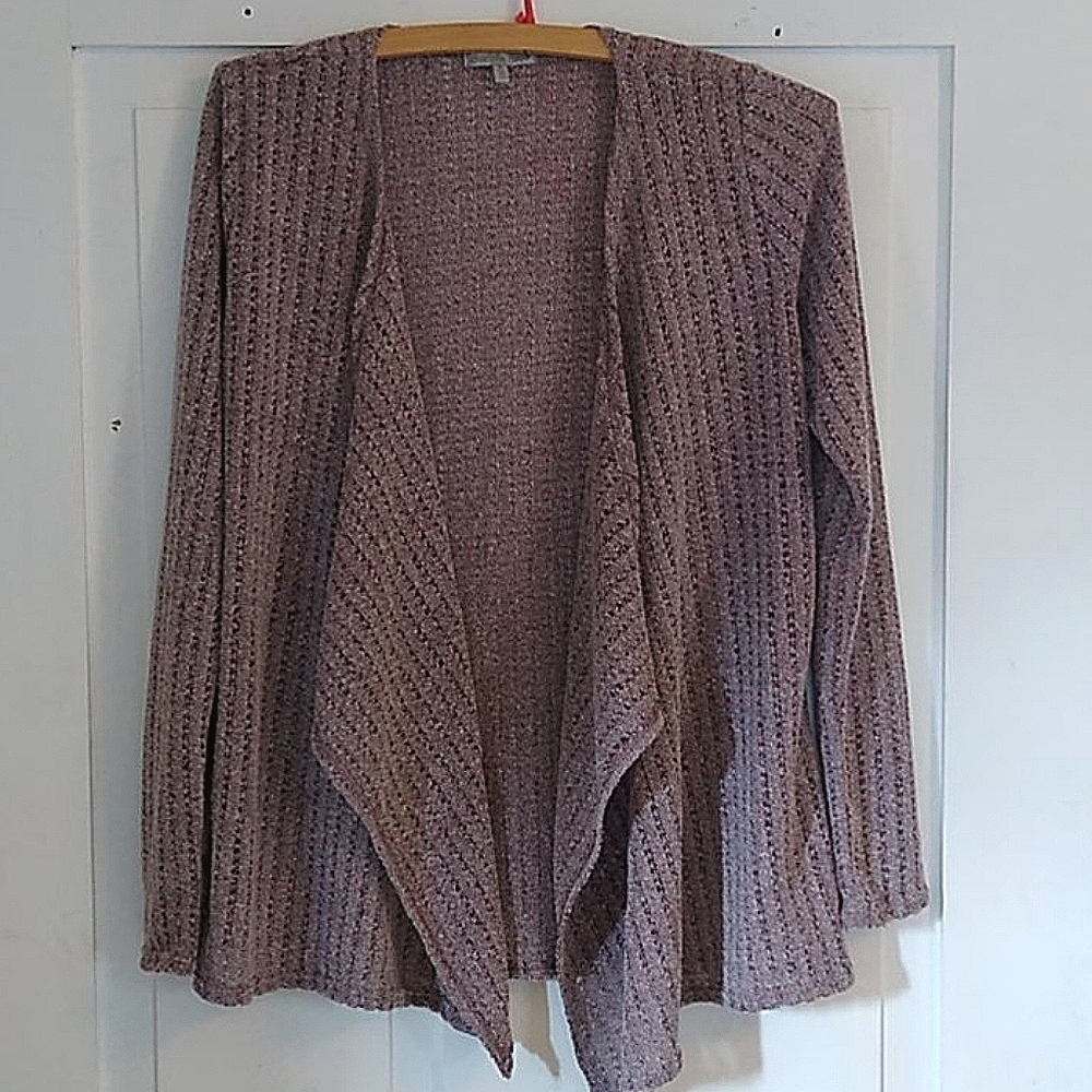 Charlotte Russe Cardigan, Ribbed, Sweater Material, Mauve Color
